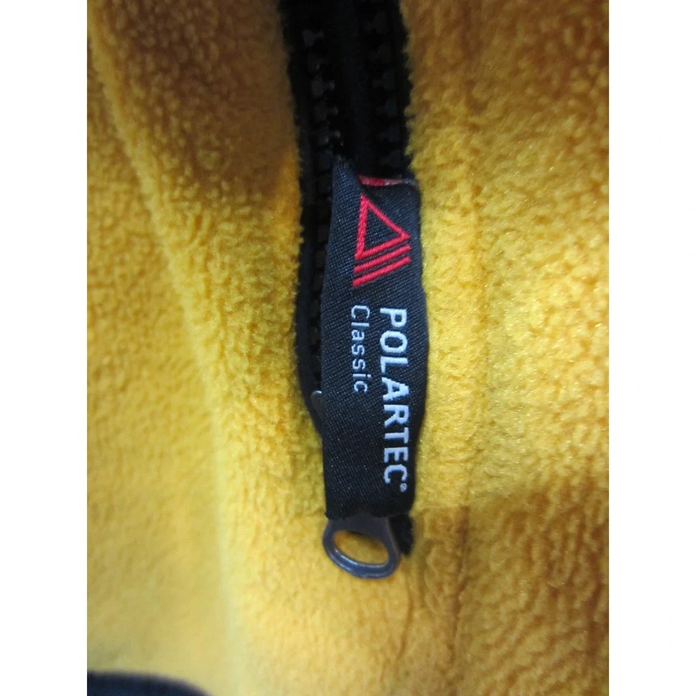 Polo Ralph Lauren Polartec Fleece Jacket Mens Yellow Black Colorblock Full Zip